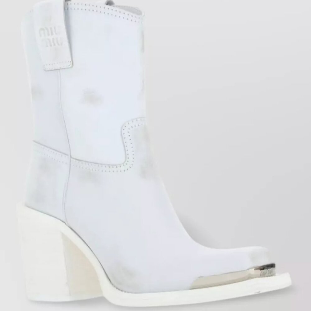Miu Miu Logo Detailed Ankle Boots